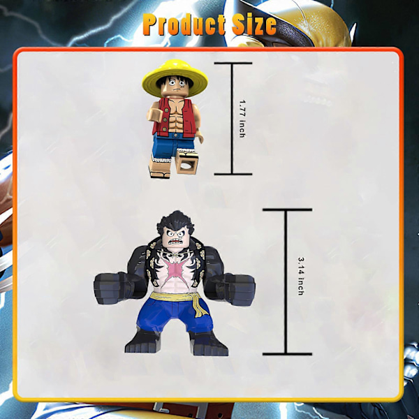 17 st One Piece Action Figures Byggset 1.77/3.14 Tum Samlarobjekt Anime One Piece Action Figures Byggset