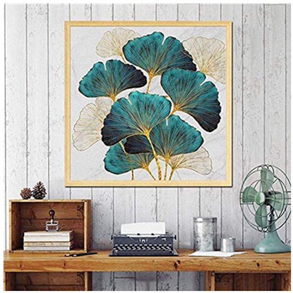 (40x40cm Ginkgo biloba) 5D DIY Diamantmaleri, Diamant Digi, ZQKLA