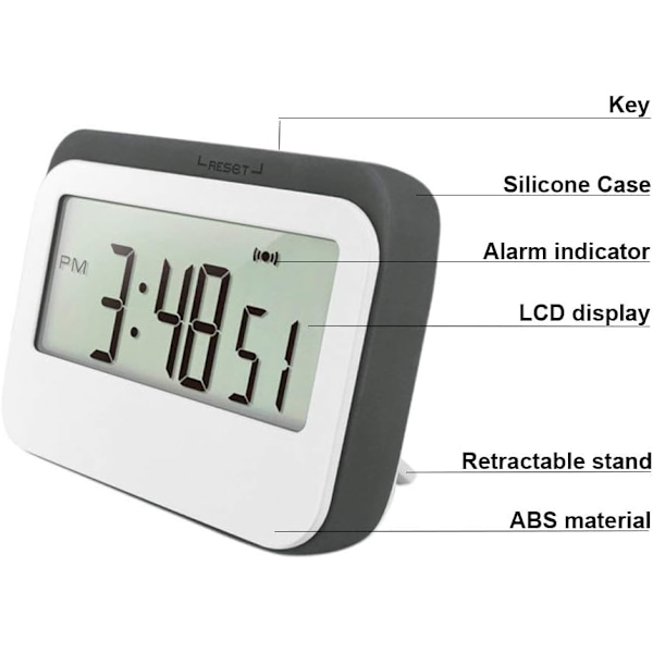Digital Køkken Timer 12/24 Timer Alarmur med Magnet, ZQKLA