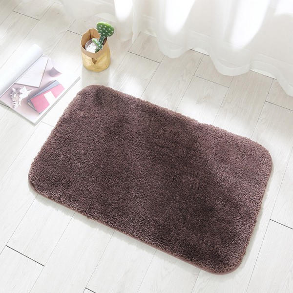 Mikrofiber Badeværelsesmåtter (16x24 Tommer, Mørkebrun) Shaggy Sof,ZQKLA