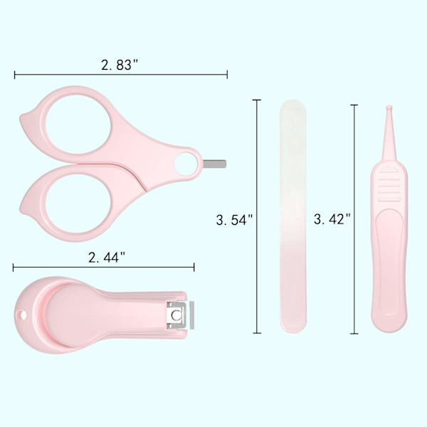 Baby Neglesett, 4-i-1 Baby Neglepleie Sett med Søt Etui, Bab,ZQKLA
