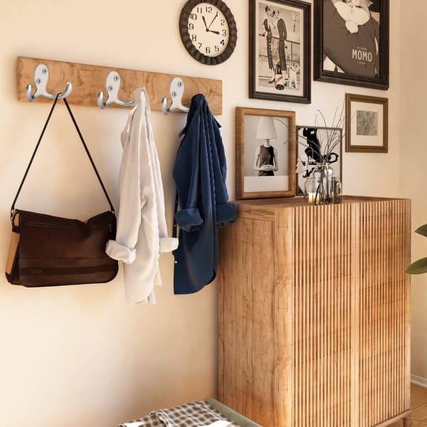 10 stk Dobbelt-Tand Coat Hooks Hardware, Sølvfarvet Håndklæde Hooks, ZQKLA