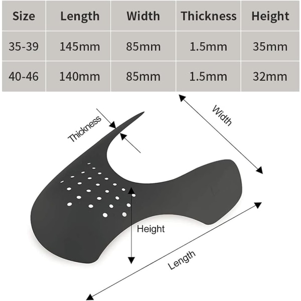 2 par tåboks Krøllebeskyttersko, Prevent Crease Prote,ZQKLA