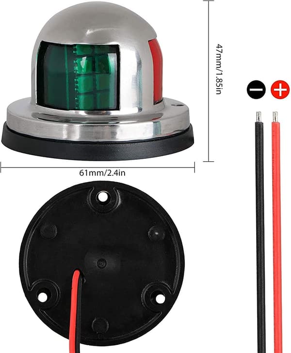 12V Marin LED Navigationsljus för Båtar, Vattentäta Marin Nav, ZQKLA