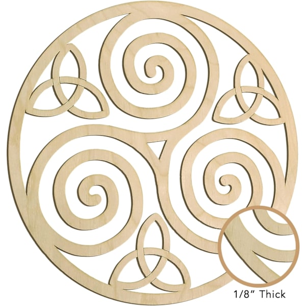 Triskele Knot Träväggskonst (Irländska Symboler, Keltisk Trippel, ZQKLA
