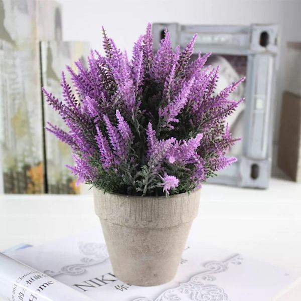 Mini Kunstige Potteplanter, Sølvblade, 1 Cederknop, Fak,ZQKLA