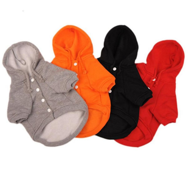 Uudet syksyn ja talven lemmikkivaatteet fleece hupullinen koiran collegepaita lemmikkien urheiluvaatteet - oranssi M