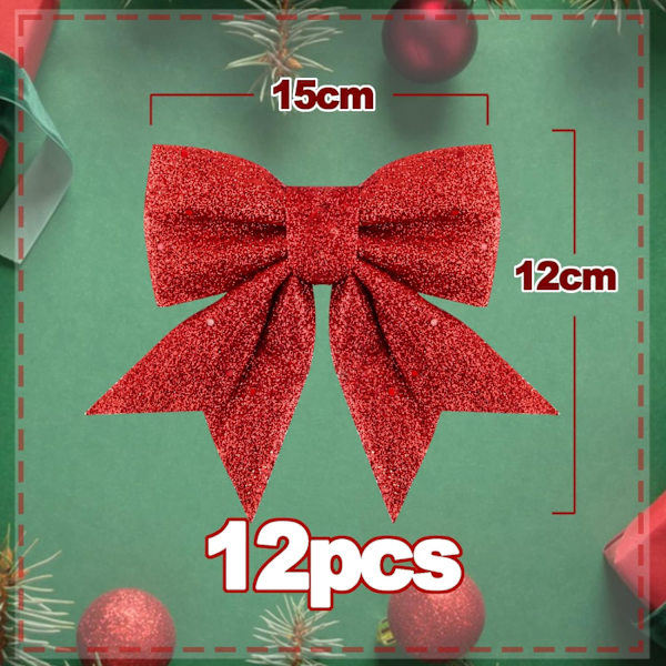 12 st Julrosetter 12x15cm Stor Julrosett, ZQKLA