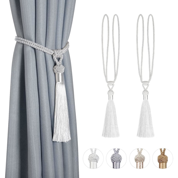 Set med 2 Gardinband i Flätad Rep Polyester Bomull Väv D