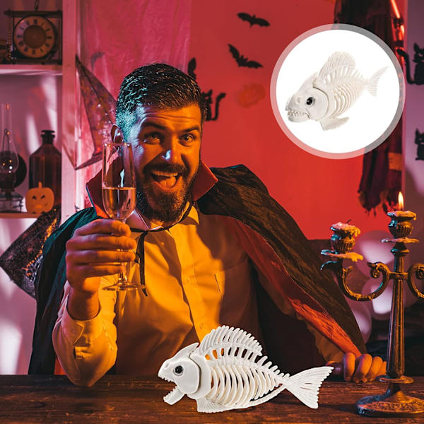 Skjelettfisk 10.24\" Kunstig Fisk Plastbein Dyrebein Ha,ZQKLA