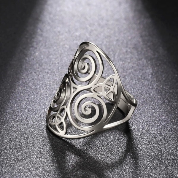 Keltisk Triskele Ring Triquetra Ring Antik Triskelion Ring, ZQKLA