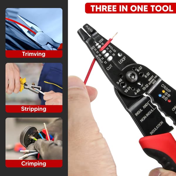 Wire Stripper Cutter Wire Stripping Tool - 8 tommer, Multi-Fun, ZQKLA