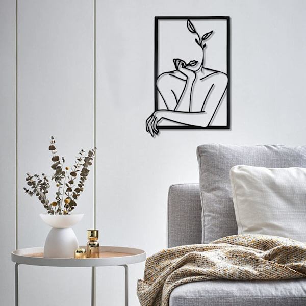 Svart väggdekor i minimalistisk väggdekor modern konst abstrakt, ZQKLA