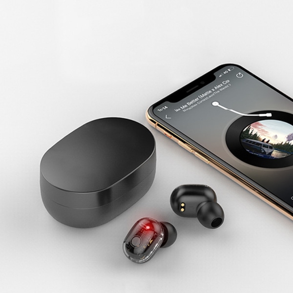 Sort，Trådløse Bluetooth-hovedtelefoner 5.0 Wireless Sports Earph, ZQKLA