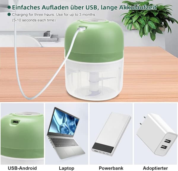Elektrisk Köttkvarn, Mini Elektrisk Hackare, 250ml, Elektrisk, ZQKLA