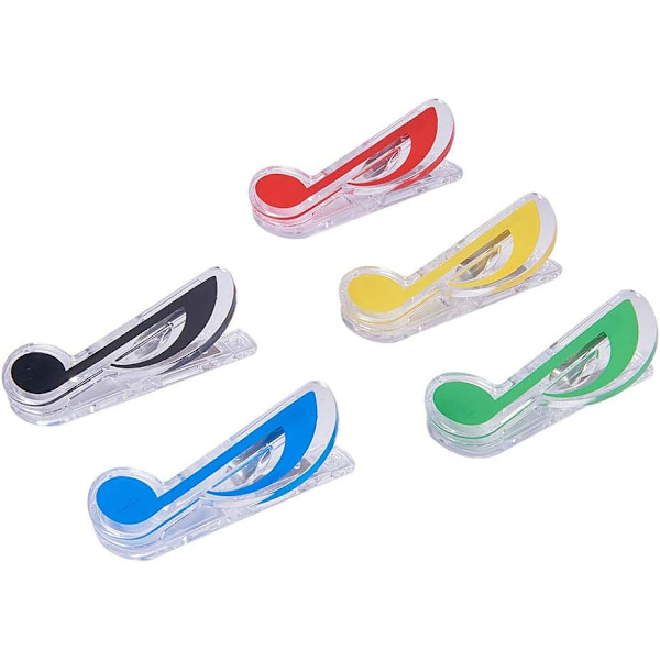 Set med 5 plastklämmor i form av noter för boo, ZQKLA