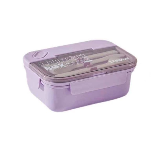Bento Lunchbox 1250 ml Barn/vuxen måltidslåda med bestick och ZQKLA