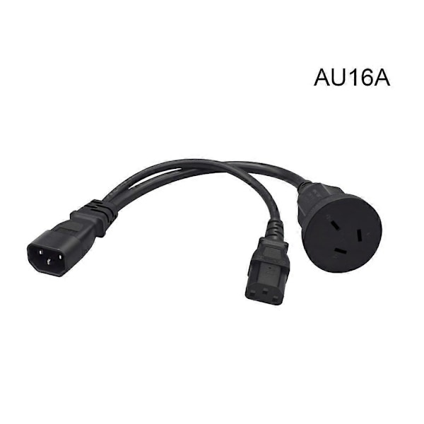 Y-splitter Adapterkabel IEC320 C14 Hane till C13+AU10A/16A Hona Strömkabel 16A