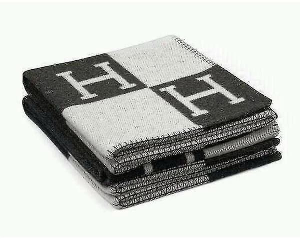 Pleddputer Kunstig Ull Kasjmir Varmt Kaste Sofapledd Black white