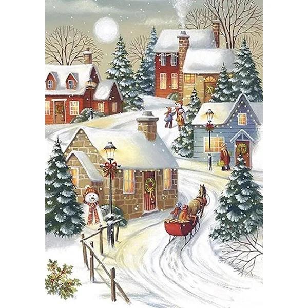 Diamantmålning 30x40cm - Julafton Jul Tomte multifärg,su