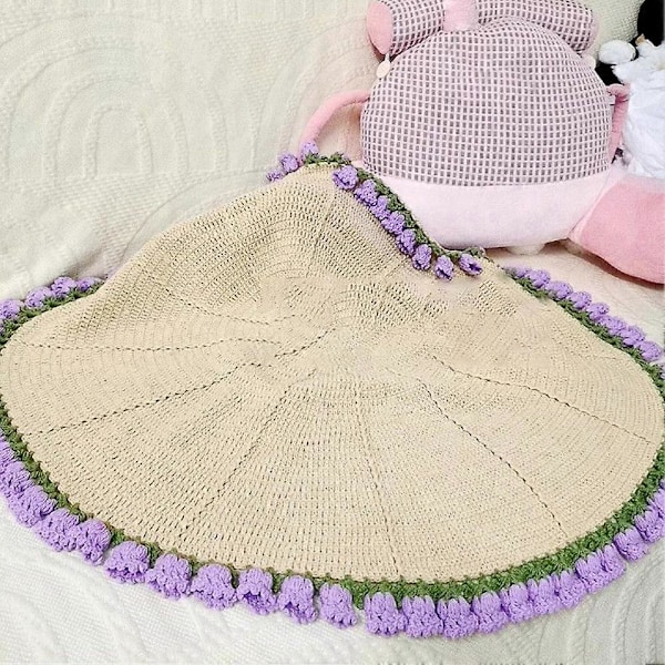 DIY Handgjord Virkad Rosbukett Filt Kit Oavslutat Mjukt Andningsbart Gåva för Hantverkare Nybörjare Endast Material Purple