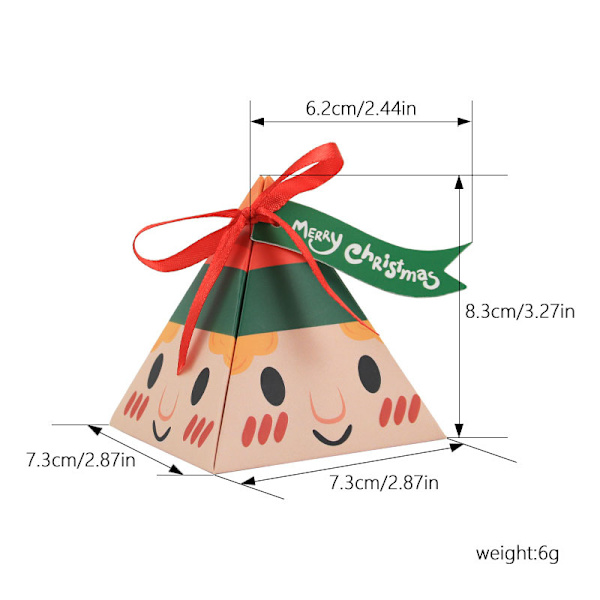 50-pack Julklappsaskar Triangelformade Godispappersaskar Tomte, ZQKLA