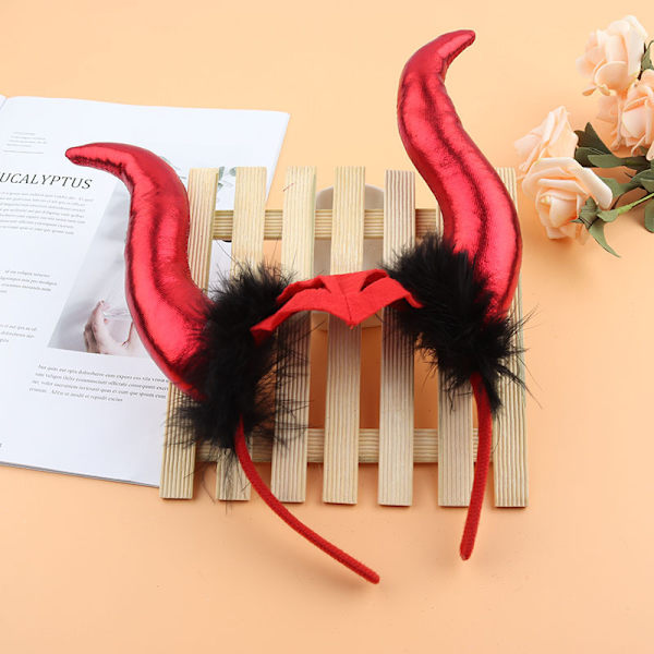 2-pack Halloween Huvudspänne Reflekterande Tyg Horn Huvudband, ZQKLA