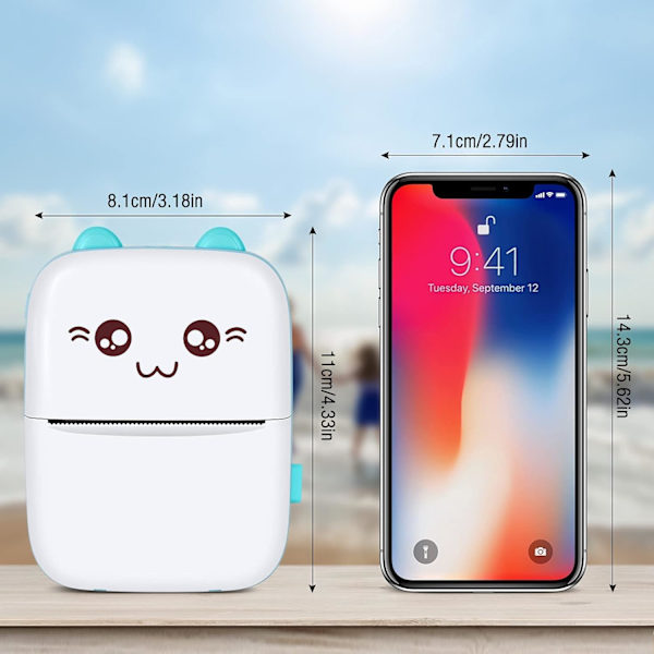 Kuvaprintteri, Kannettava, Mini Bluetooth Taskuprintteri, In,ZQKLA