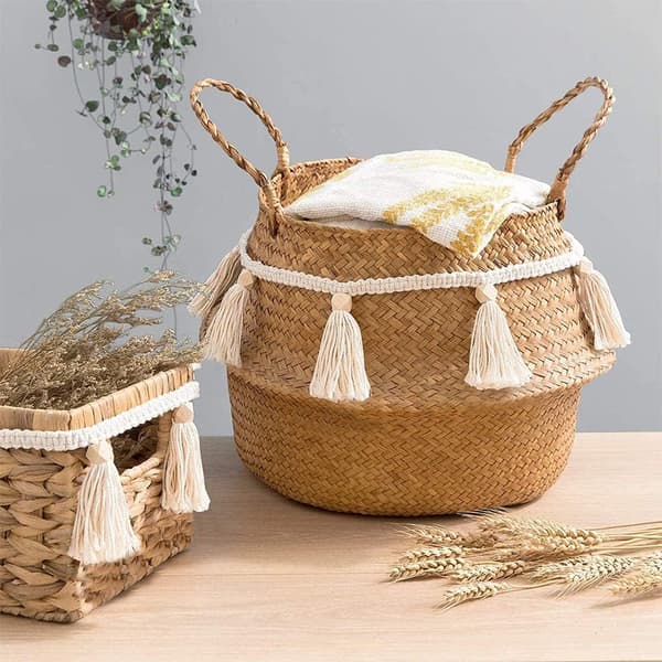 Vävd Bomullsfransgirlang, 2 Stycken Macrame Väggbonad, ZQKLA