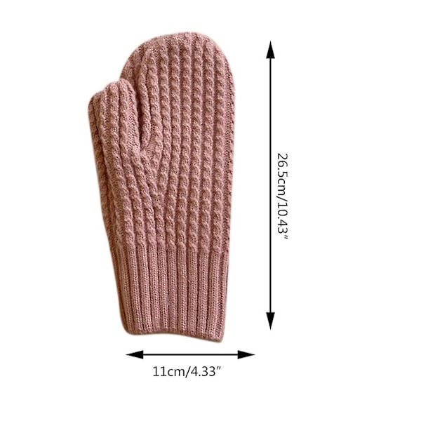 Vintervirkade handskar helfinger stickade vantar enfärgad varma handskar Khaki
