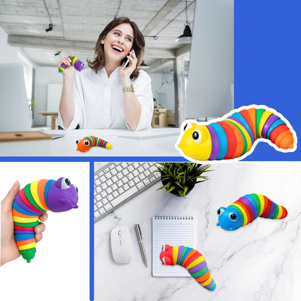 Fidget Slug Leke, Sansestimulerende Slug Skrivebordsleker Stressavlastning, ZQKLA