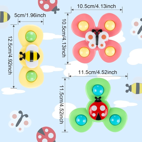 Barn Spinner Leker 3 STK Sugekopp Topp Leke Spinner Leker Inte