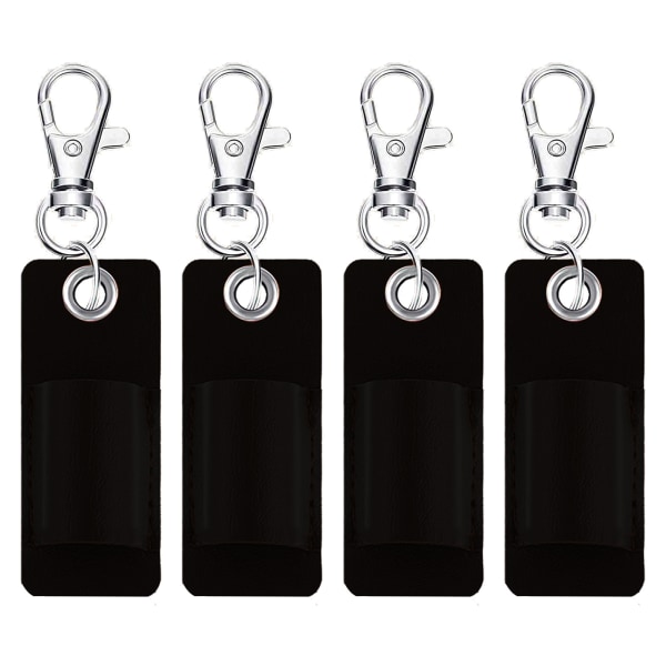 4 Pieces Portable Lanyard Pen Holder, Leather Badge Pencil H,ZQKLA