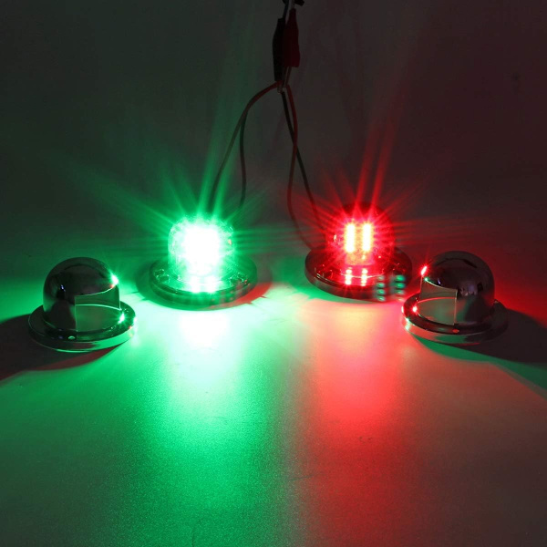 2 stk. 12V Marine Båd Yacht Lys LED Bug Navigation Lys, ZQKLA