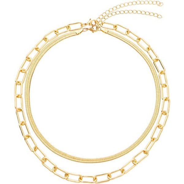 Link Layered Necklace Gold Layering Gem Chain for Wom,ZQKLA