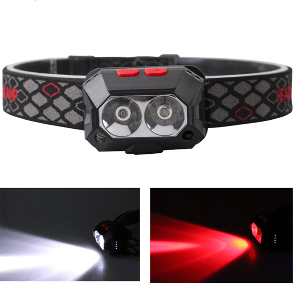 Kraftig Hodelykt USB Oppladbar 6 Moduser Camping Hodelykt, ZQKLA