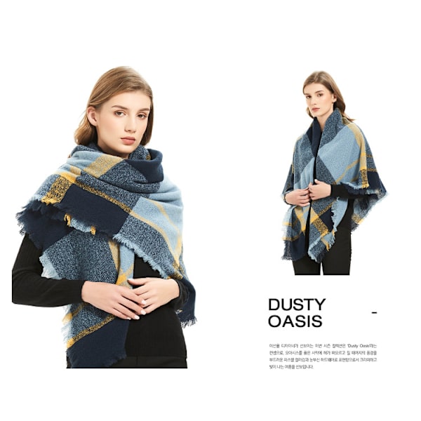 Fashionabla Vinterhalsdukar Dam Överdimensionerad Tartanrutig Sjal ,ZQKLA