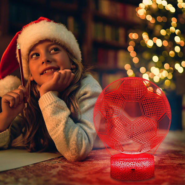 Jalkapallolahjat pojille Jalkapallo 3D Illuusiolamppu Jalkapallo 3, ZQKLA