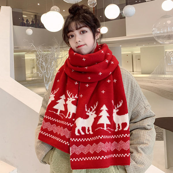 Winter Knitted Scarf for Women and Men- Reindeer Fair Isle C,ZQKLA