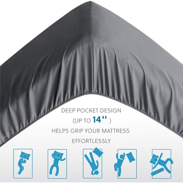 Sängkläder, lakan, queen size, grå - endast lakan för M,ZQKLA