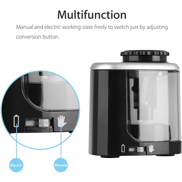 Elektrisk blyantspisser, barnevennlig elektrisk og batteri, ZQKLA