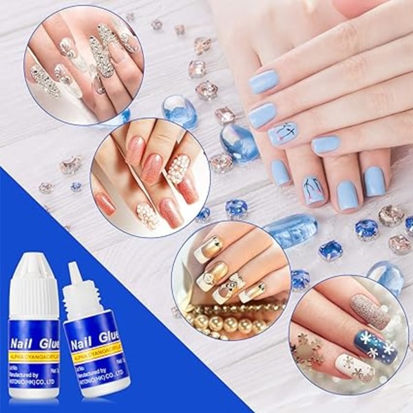 6 delar Nagellim Quick Nail Glue Beauty Fake Nagellim för Glui