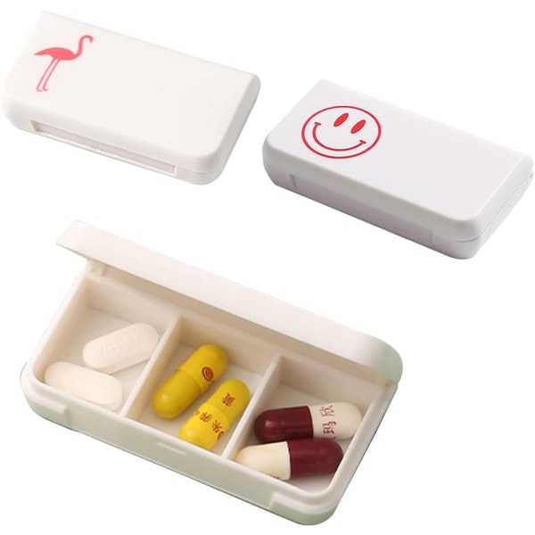 Dagliga tablettförpackningar, små tablettförpackningar, (2 st) medicinbox för fickor, tr