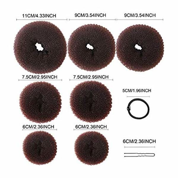 Donut Hårtutskruvningsverktyg 7 delar, Ring Style Bun Maker Set med, ZQKLA