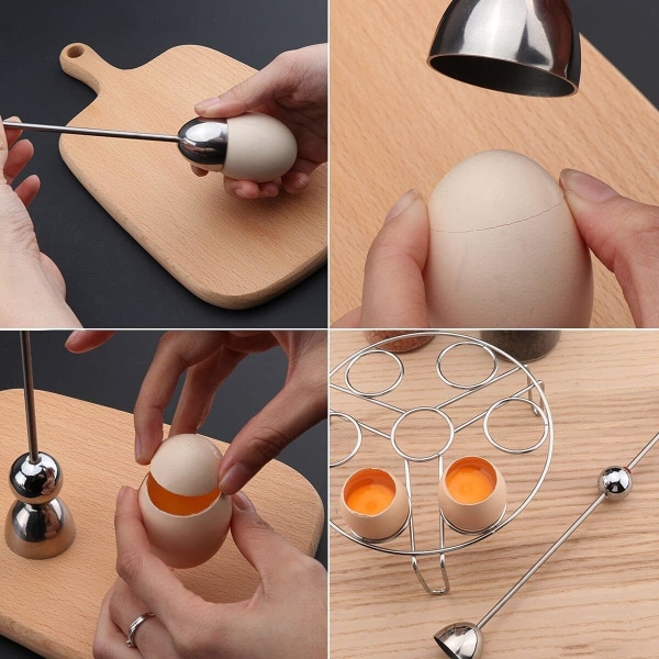 Egg topper, egg cutter strammet av slitesterkt rustfritt stål, ZQKLA