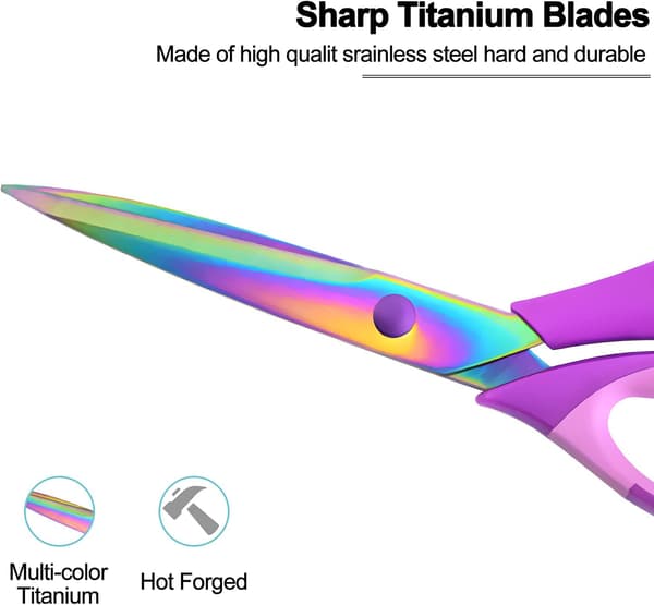 Sæt med 3 Håndværkssakse, All Purpose Sharp Titanium Bl,ZQKLA