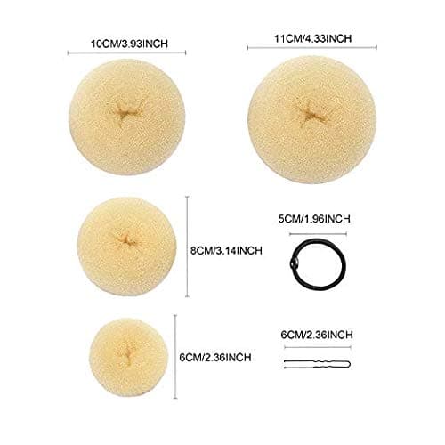 Donut Bun Maker, Bun Maker Ring Bun Maker Sæt med 5 Elastikker, ZQKLA