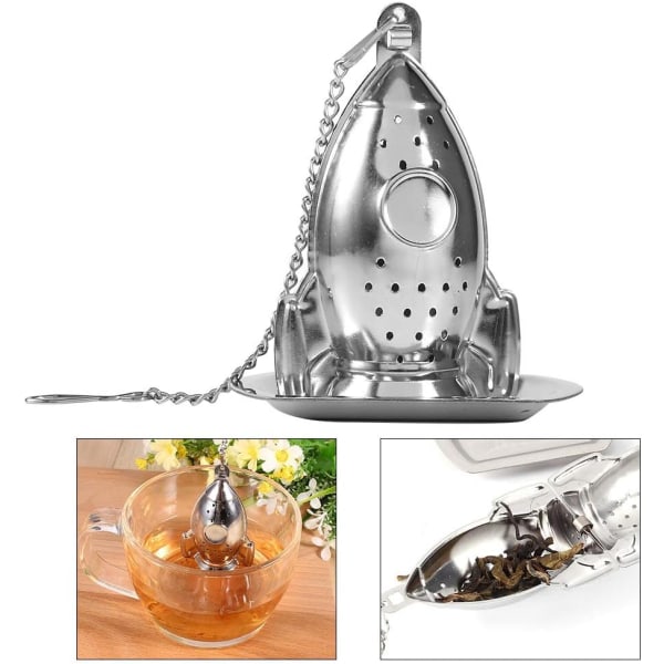 Tefilter i rustfritt stålnett, teinfuser Rakettkjede T, ZQKLA