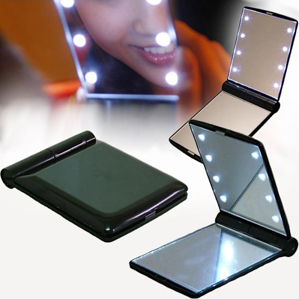 Kosmetisk Spejl Med LED-Lys, Glas Foldbart Makeup Spejl, ZQKLA
