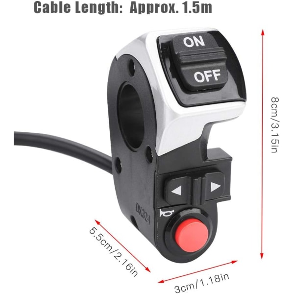 3 i 1 cykelhorn med frontlampe drejelyskontakt til El,ZQKLA